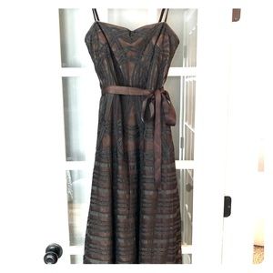 BCBG MaxAzria brown Cathedral dress